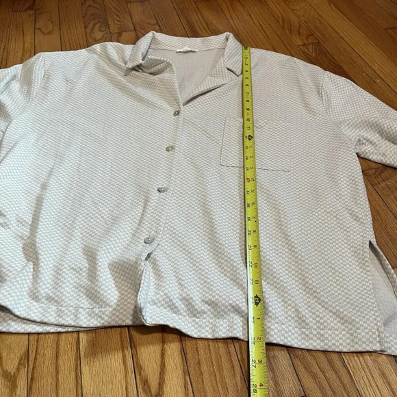 Skin Jules Sandstone Check Button Front Loungewear‎ Top Size 4 - Picture 6 of 7